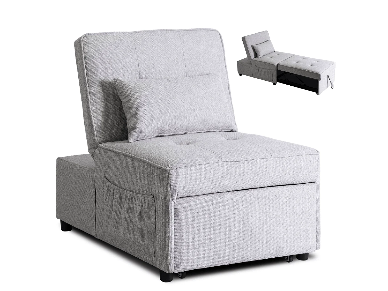 Poltrona Reclinável IBERIS 80 cm Cinza