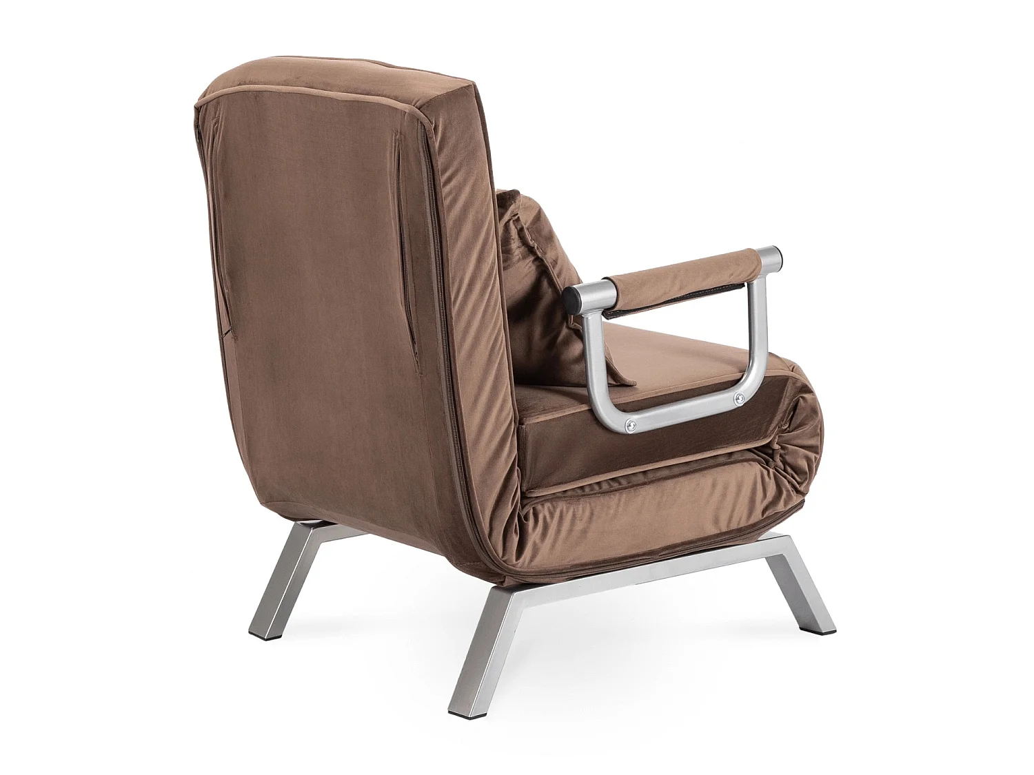 BART Reclining Armchair Velour Marrom