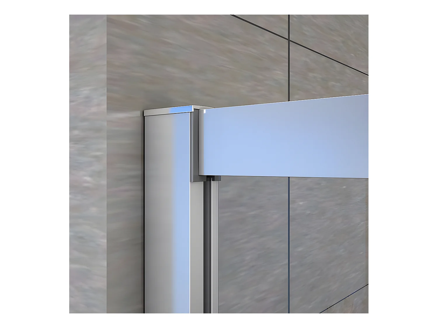 Cabine de douche coulissante 100x70x195cm en 6mm verre securit anticalcaire, L'accès d'angle