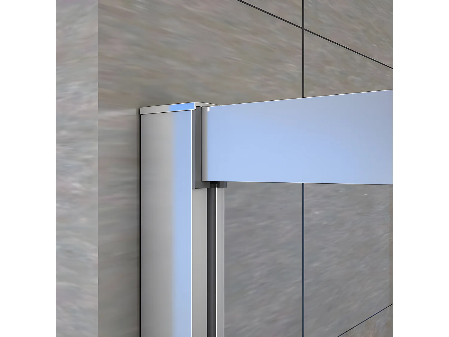 Cabine de douche coulissante 100x70x195cm en 6mm verre securit anticalcaire, L'accès d'angle