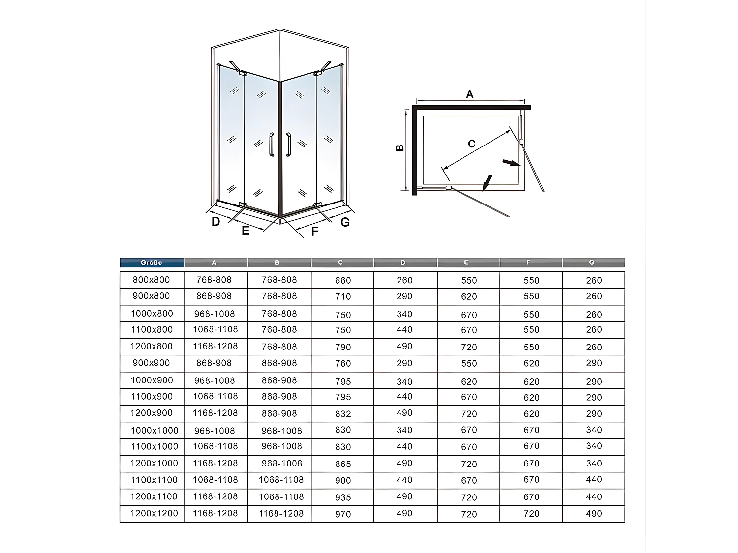 Cabine de douche Noire 120x90x195cm cabine de douche battante l'accès d'angle en 8mm verre anticalcaire