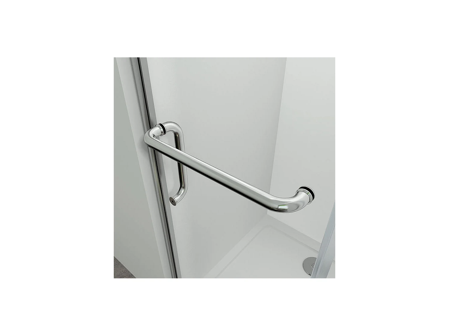 Cabine de douche battante 120x100x190cm porte de douche pivotante à charnière en 8mm verre securit anticalcaire, poignée en inox