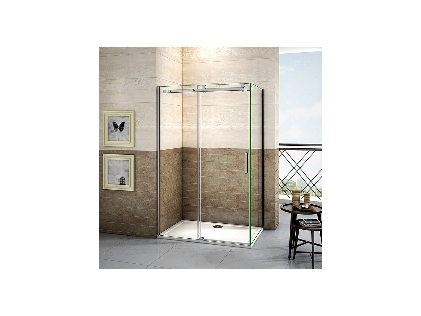 Porte Paroi Douche 110CM H200 Verre Transparent 8mm Vers Droite Avec Easy Clean Mod Prime