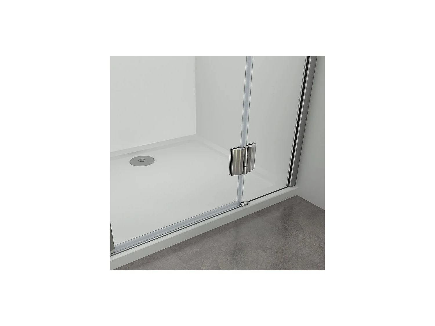 Cabine de douche battante 90x80x190cm porte de douche pivotante à charnière en 8mm verre securit anticalcaire, poignée en inox