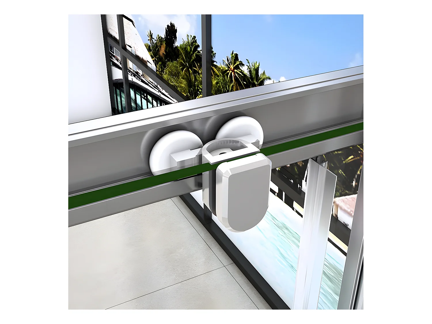 Cabine de douche coulissante 100x100x195cm en 6mm verre securit anticalcaire, L'accès d'angle