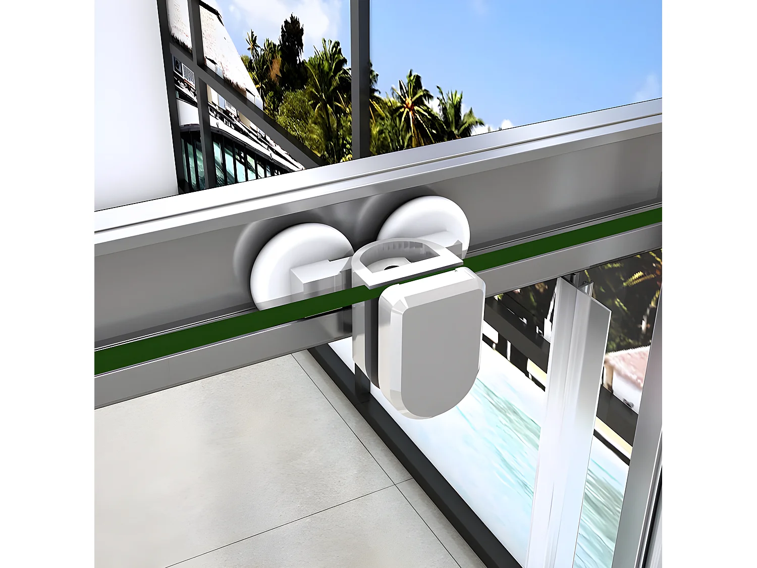 Cabine de douche coulissante 100x100x195cm en 6mm verre securit anticalcaire, L'accès d'angle