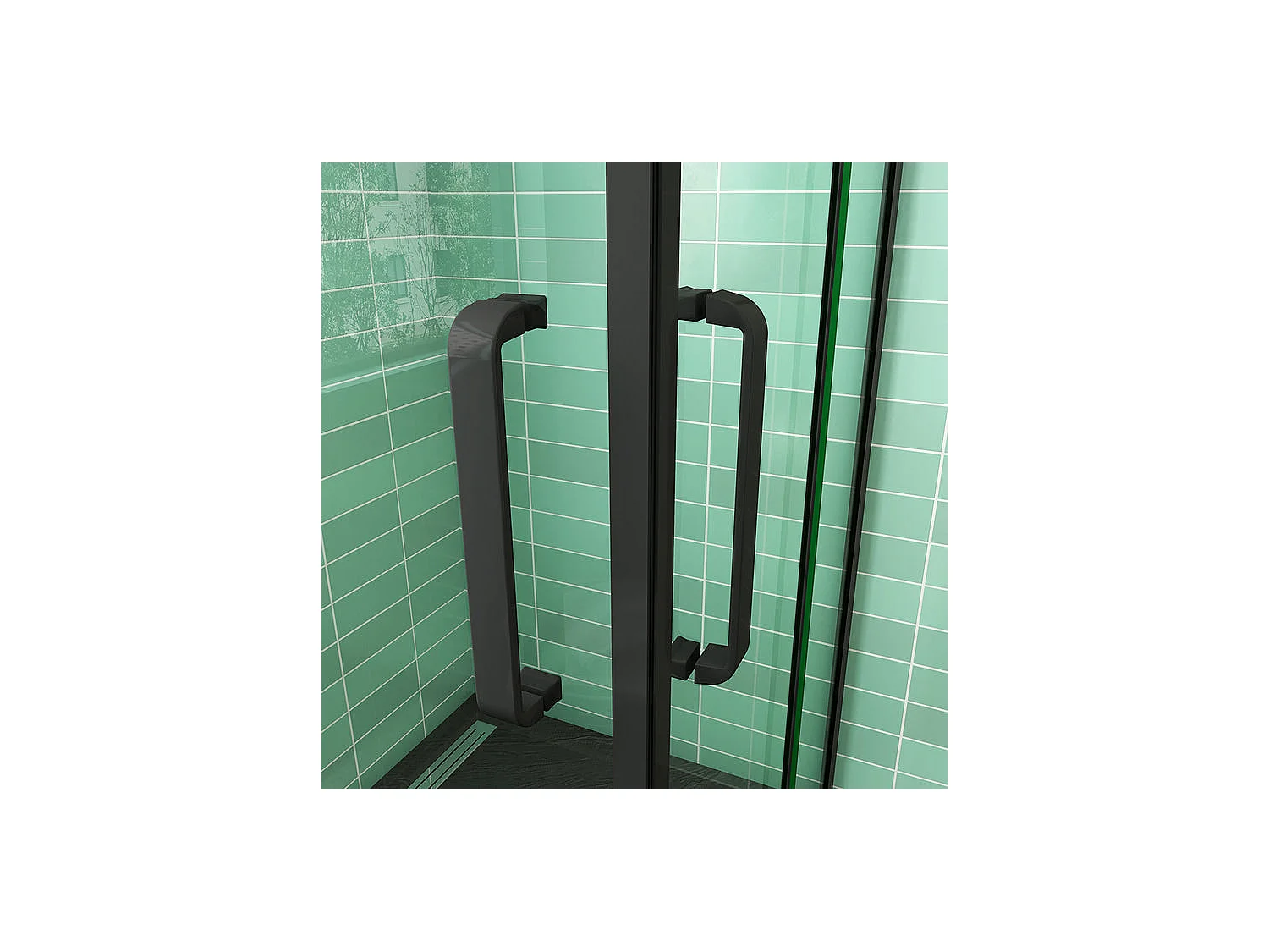 Cabine de douche Noire 100x90x195cm cabine de douche battante l'accès d'angle en 8mm verre anticalcaire