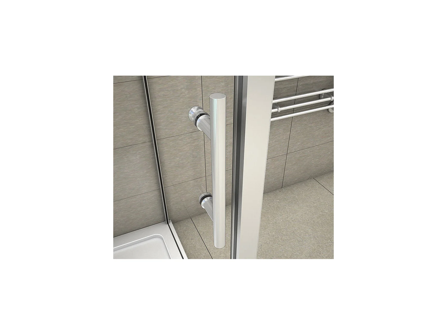 Cabine de douche coulissante en forme U 120x80x80x190cm en 5mm verre de sécurité, porte de douche coulissante 120cm + 2 parois latérales