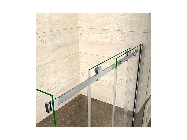 Cabine de douche coulissante 100x80x195cm, porte de douche 100cm + paroi latérale Hauteur 195cm, verre 8mm anticalcaire