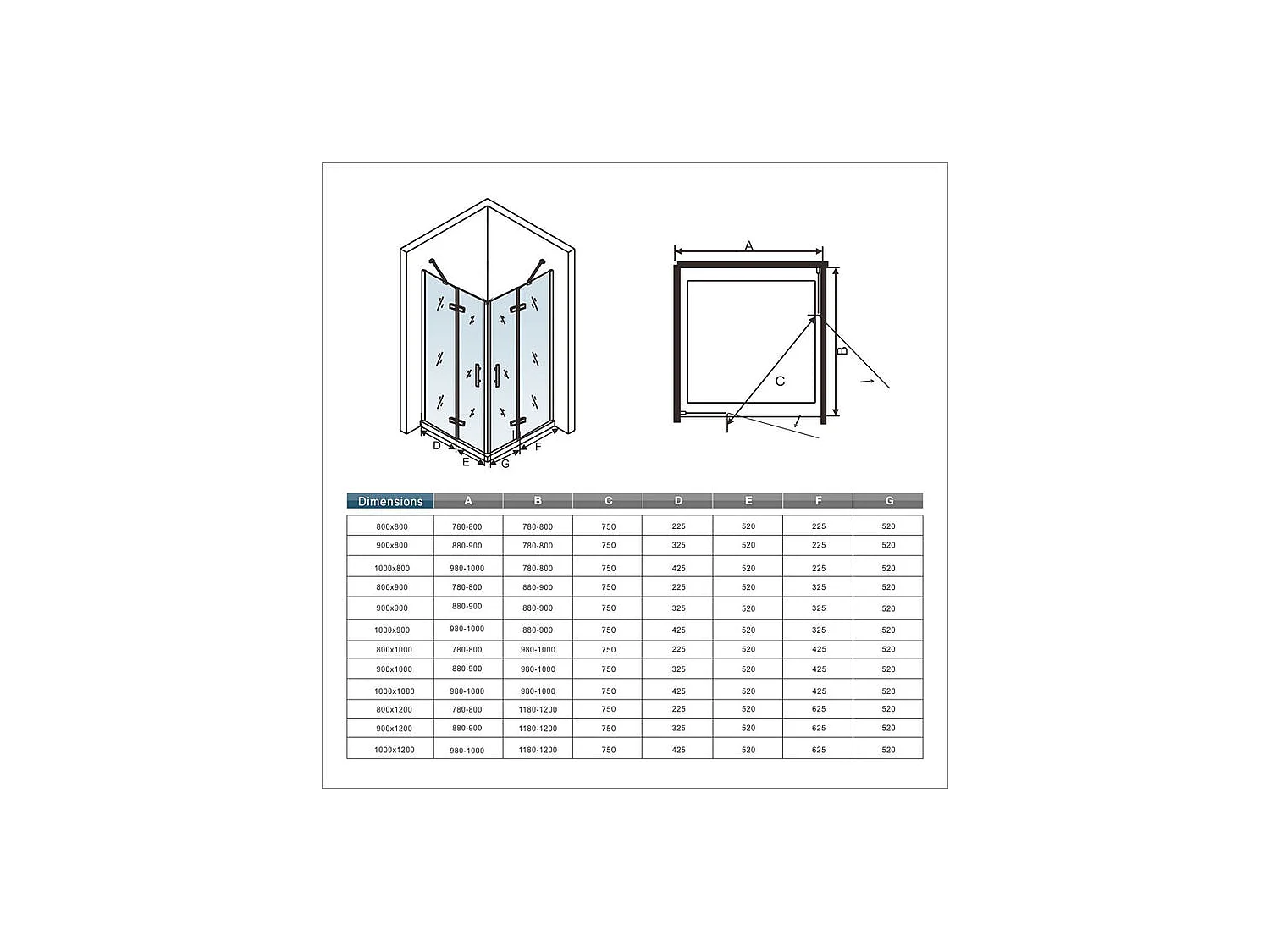 Cabine de douche battante 100x80x185cm en 6mm verre securit anticalcaire, porte de douche pivotante avec petite barre fixée d'angle
