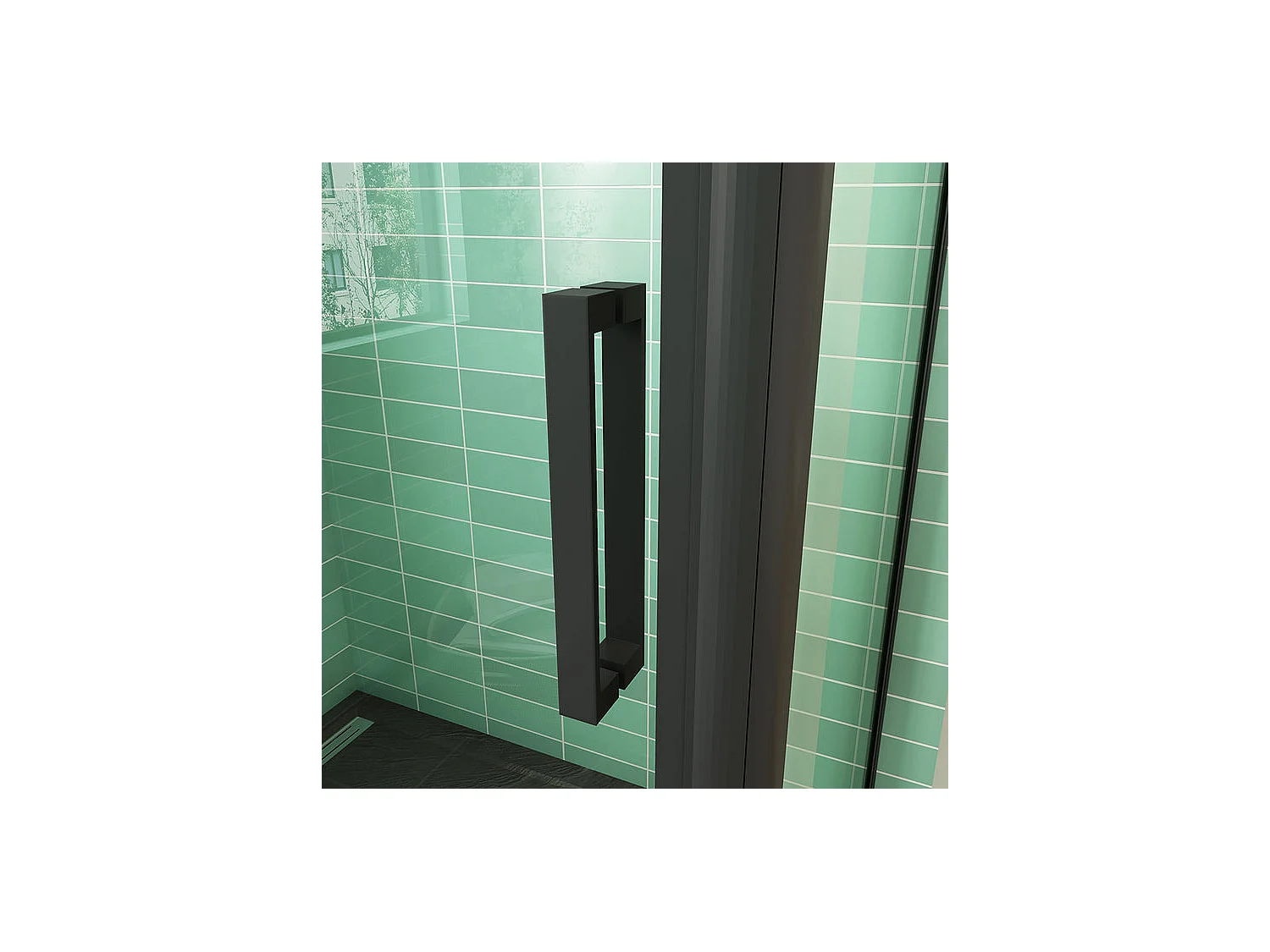 Cabine de douche coulissante 100x90x195cm porte de douche avec l'amortisseur 100cm cabine de douche Noire en 8mm verre anticalcaire