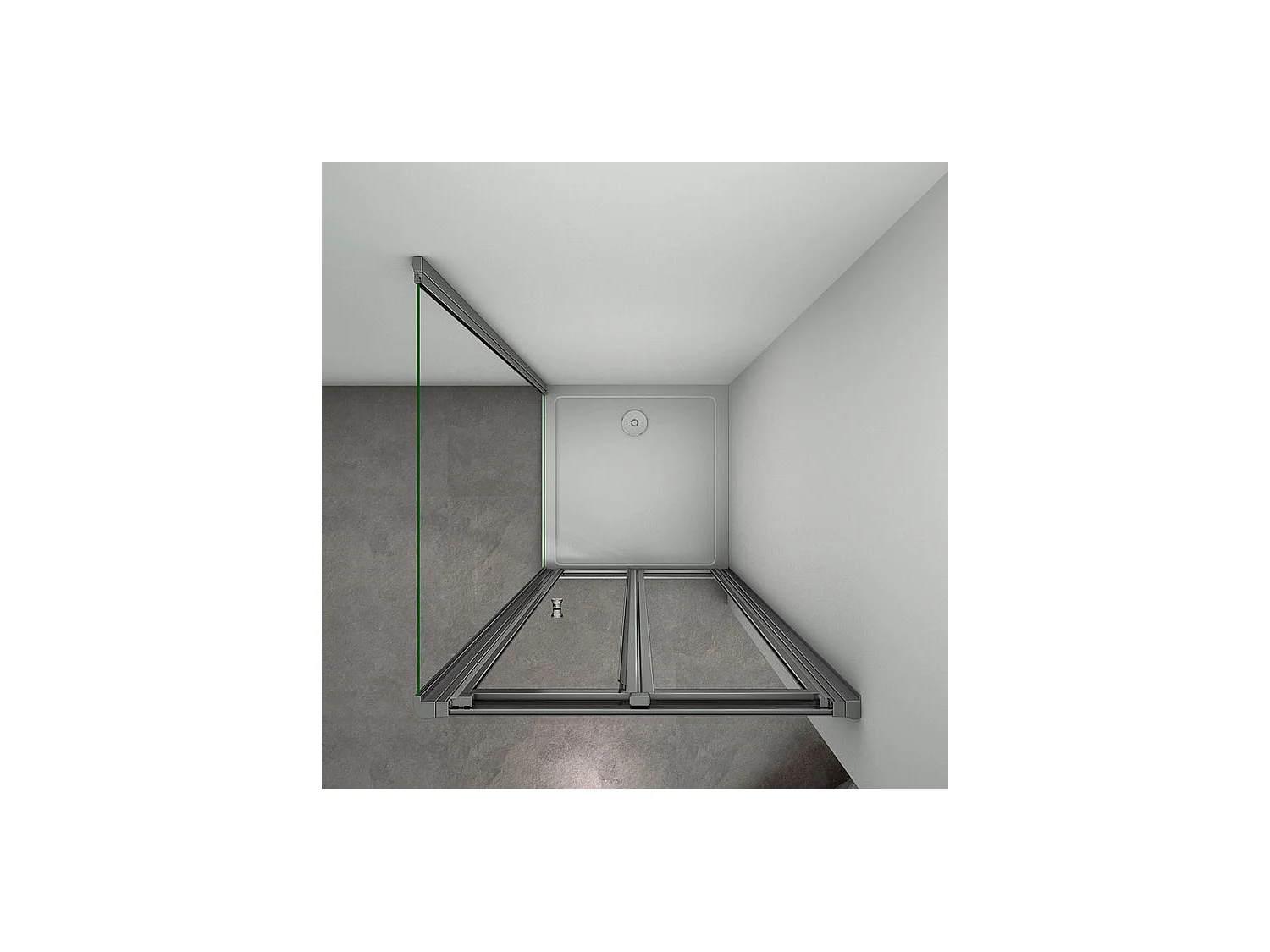 Cabine de douche pliante 100x80x185cm, porte de douche pliante 100cm avec une paroi de douche fixe, verre de sécurité et transparent