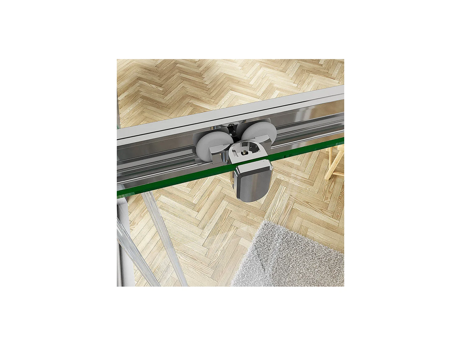 Cabine de douche 80x80x185cm accès d'angle, cabine de douche carrée porte de douche coulissante sans bac à douche