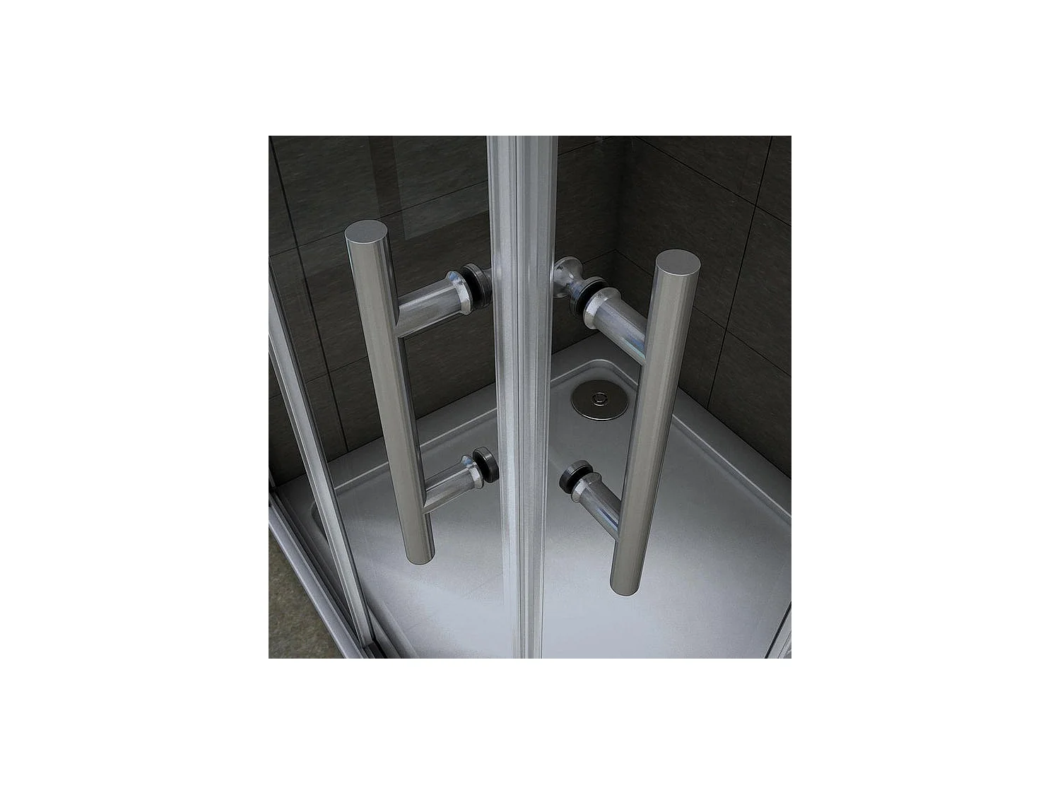 Cabine de douche coulissante 90x90x195cm en 6mm verre securit anticalcaire, L'accès d'angle