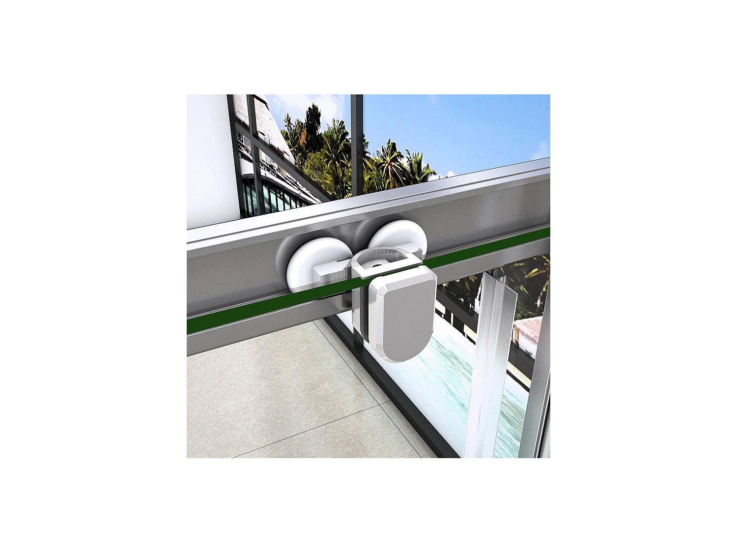 Cabine de douche coulissante 90x90x195cm en 6mm verre securit anticalcaire, L'accès d'angle