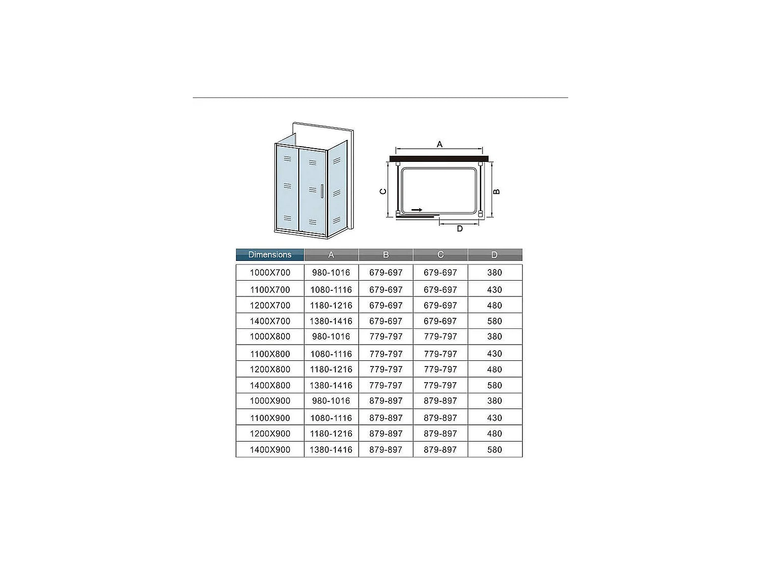 U-vormige schuifdouchewand 110x70x70x190cm, 5mm veiligheidsglas, schuifdouchedeur 110cm+2 zijwanden