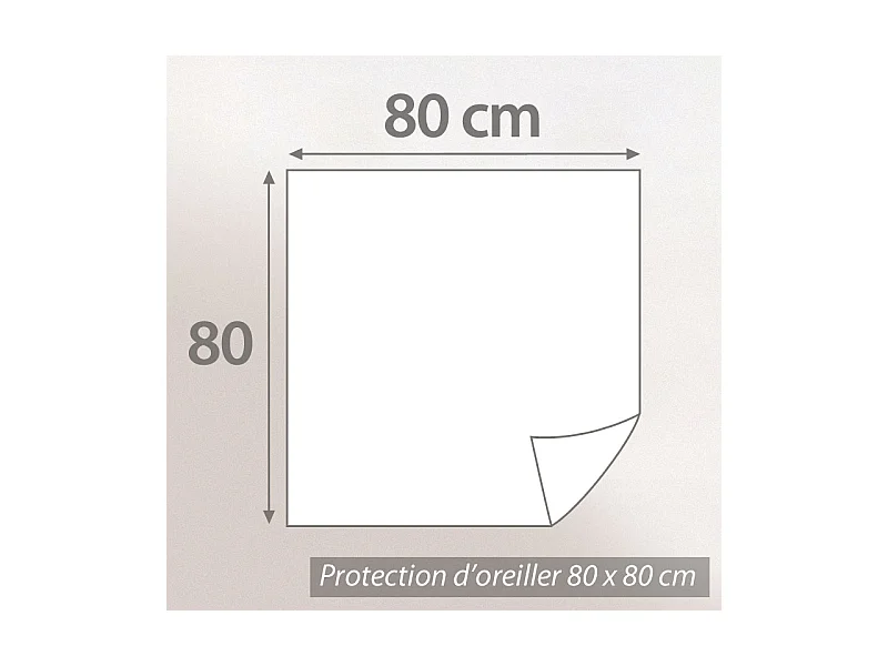 Housse de protection oreiller 80x80 cm Antonin Molleton absorbant traité anti-acariens