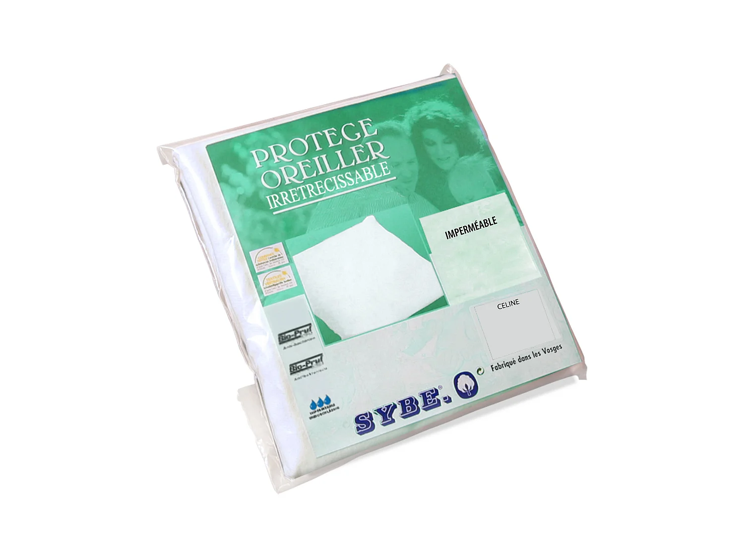 Housse de protection d'oreiller imperméable 60x60 cm Céline Blanc