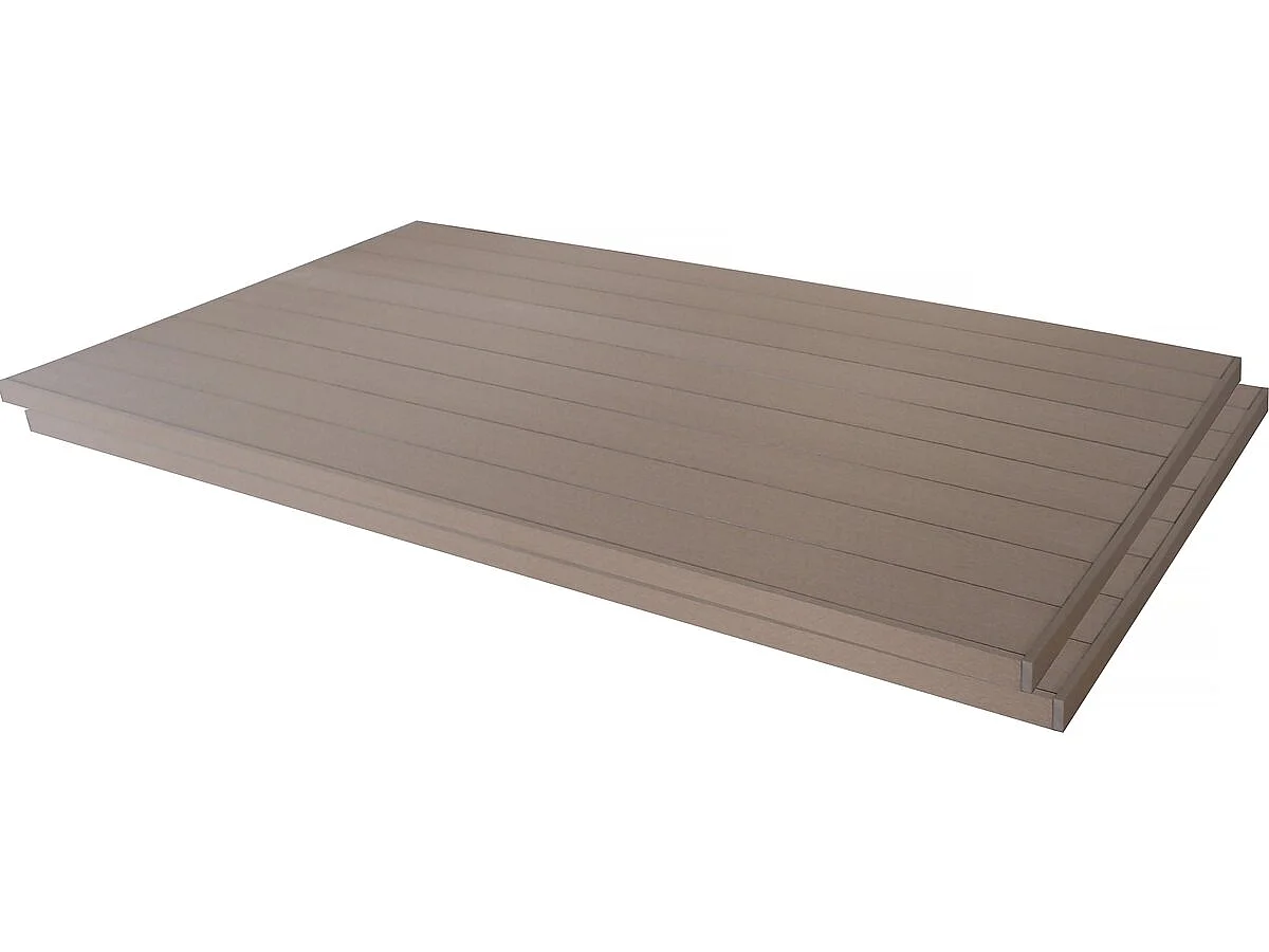 Conjunto de 3 tábuas de terraço em compósito sólido de 2,4m castanho - Resistente à água e antiderrapante