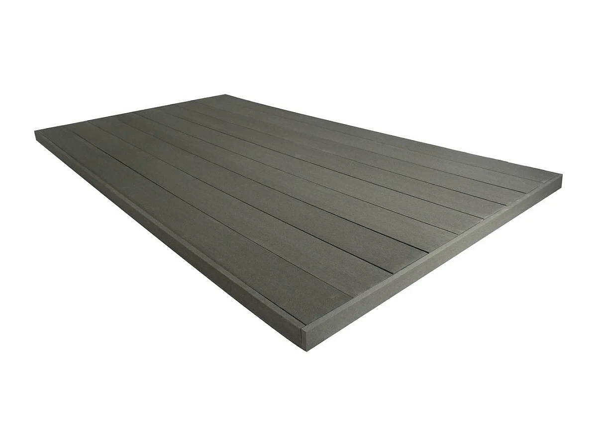 Pakket van 5m² donkergrijze massieve composiet terrasplanken met houtlook afwerking