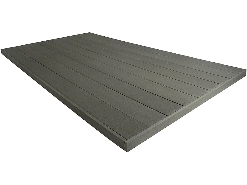 Pakket van 5m² donkergrijze massieve composiet terrasplanken met houtlook afwerking