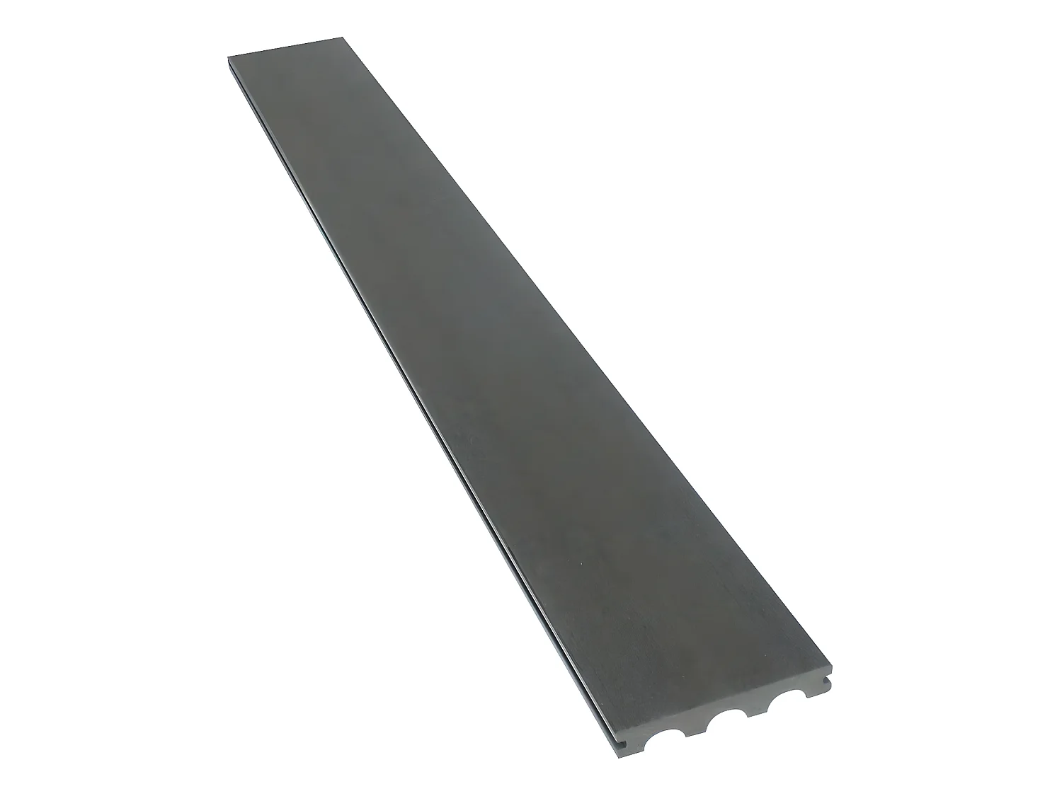 Lot de 3 lames de terrasse composite pleines - Long: 2,4m - 1m2- Gris foncé
