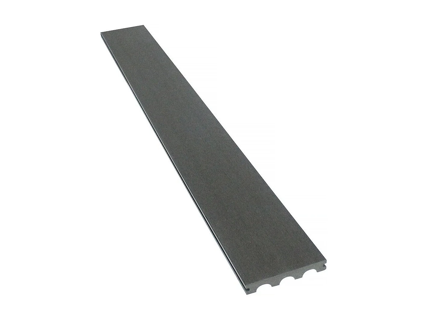 Lot de 3 lames de terrasse composite pleines - Long: 2,4m - 1m2- Gris foncé