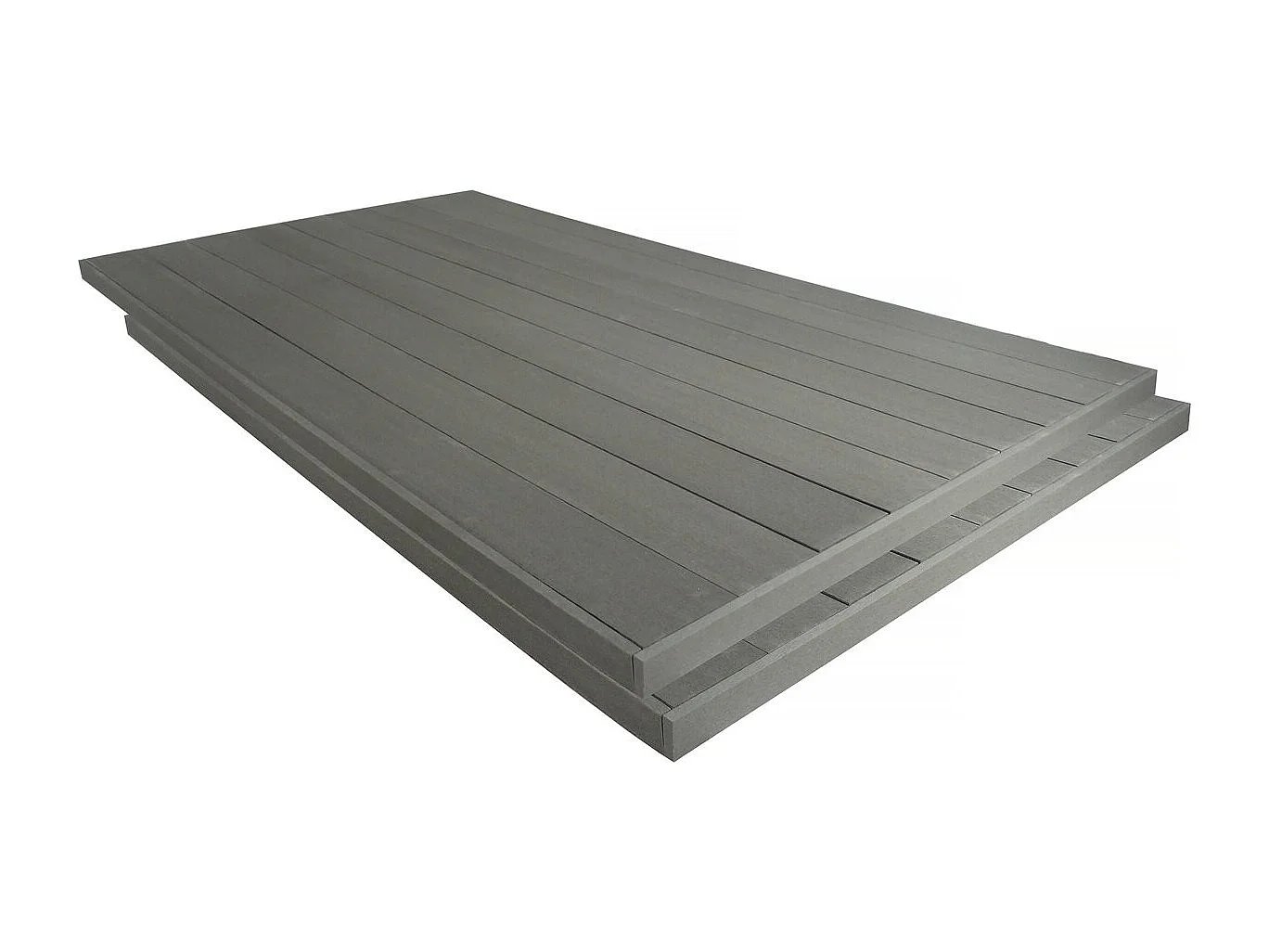 Lot de 3 lames de terrasse composite pleines - Long: 2,4m - 1m2- Gris foncé