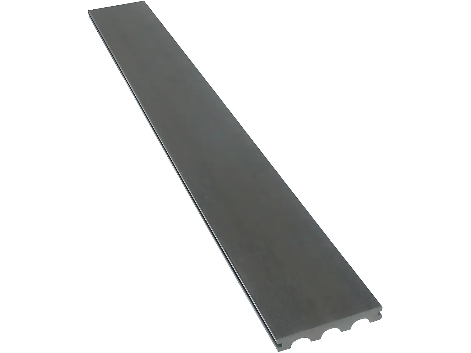 Conjunto de 3 tábuas sólidas de deck composto - Longo: 2,4m - 1m2 - Cinza escuro