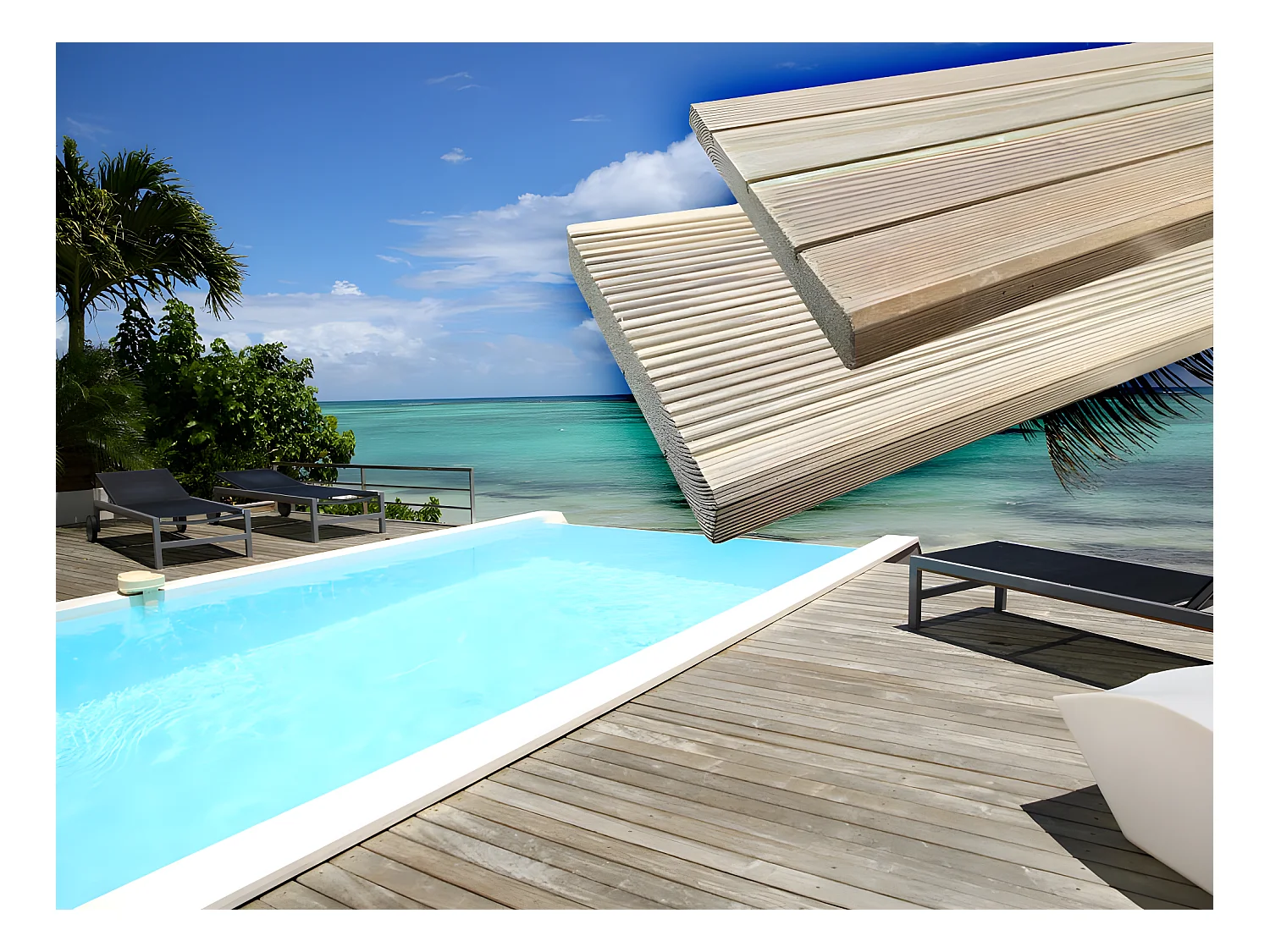 Tábuas de terraço em madeira autoclavada - 10,16 m², tábua maciça, cor castanha