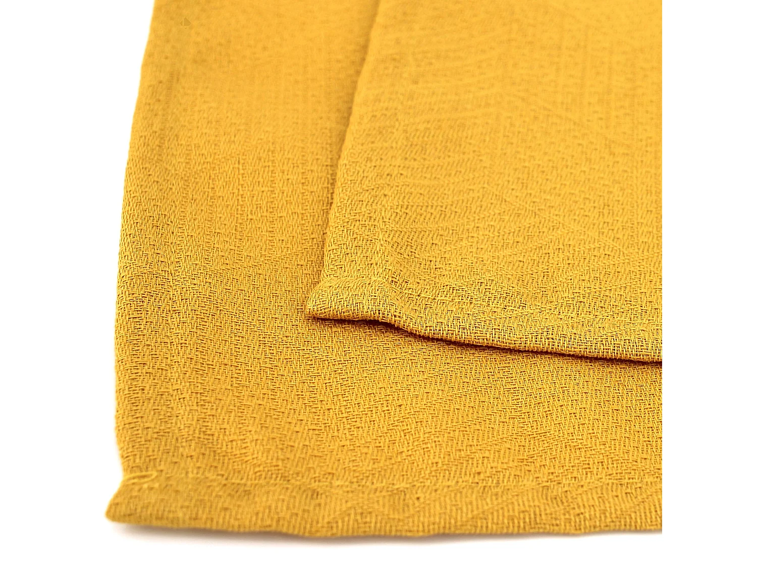 Lot de 2 sets de table 35x45 cm Jacquard coton CUBE jaune Curcuma