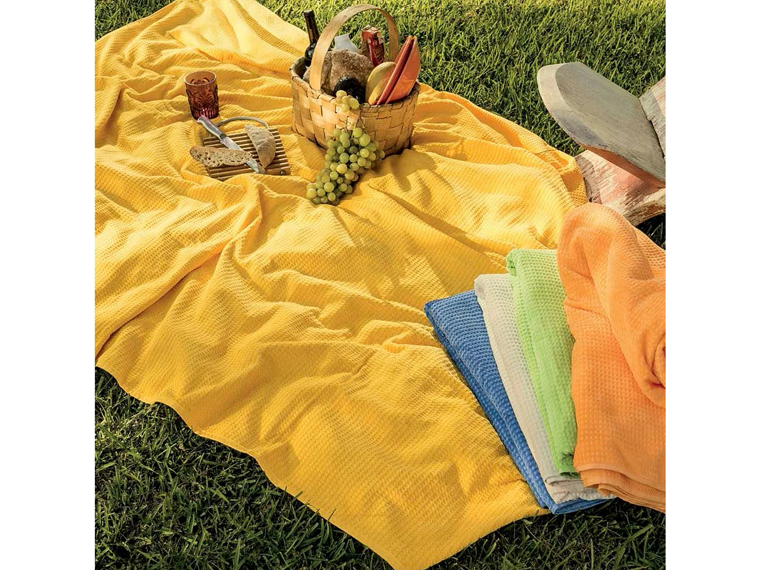 Nappe rectangle 160x220 cm nid d'abeille 390 g/m2 SUMMER Bleu