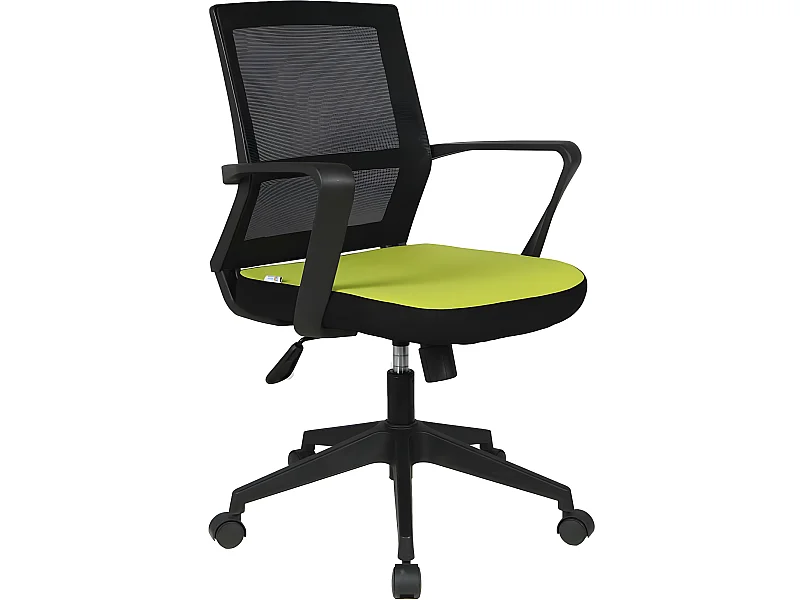 Cadeira de escritório com rodas "Philippe" verde com encosto reclinável e altura do assento ajustável