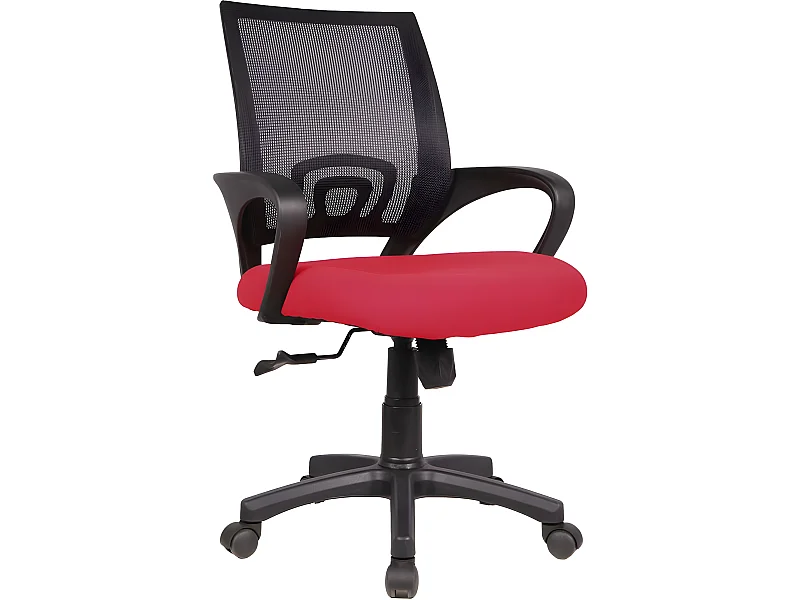 Cadeira de escritório com rodas "Dana" Preto/Vermelho com braços e altura ajustável