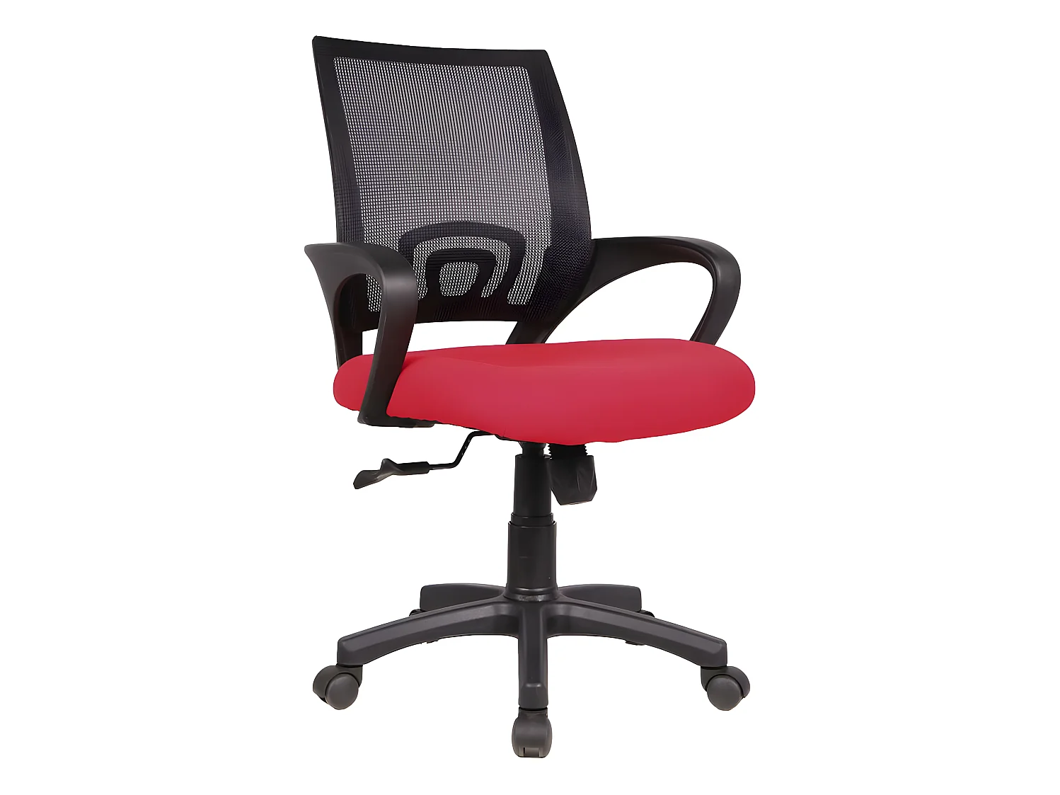 Cadeira de escritório com rodas "Dana" Preto/Vermelho com braços e altura ajustável