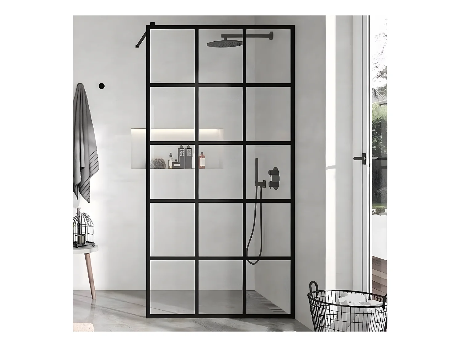 Panel fijo de ducha 100 cm FRESH INDUSTRIAL Decorado cuadros