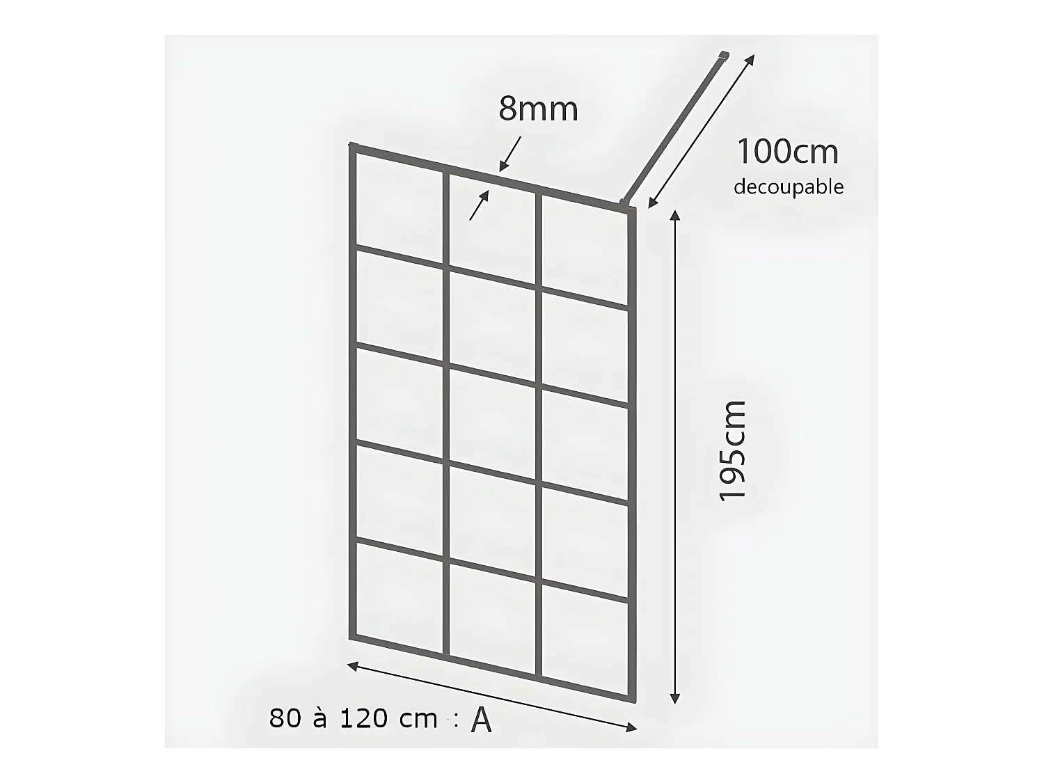 Panel fijo de ducha 120 cm FRESH INDUSTRIAL Decorado cuadros