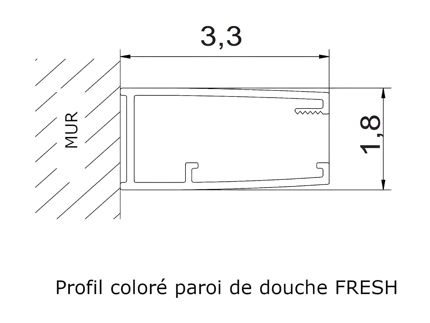 Paroi de douche fixe FRESH INDUSTRIAL 110 cm