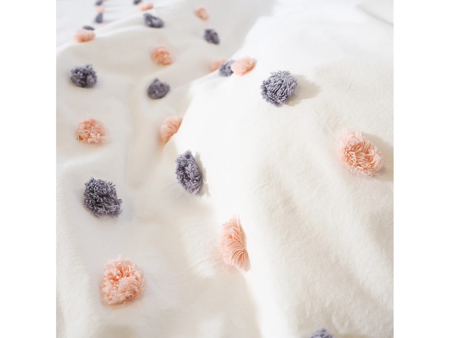 Parure de lit 260x240 cm coton BCI adouci POUPIE Blanc 3 pièces