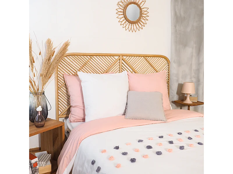 Parure de lit 260x240 cm coton BCI adouci POUPIE Blanc 3 pièces