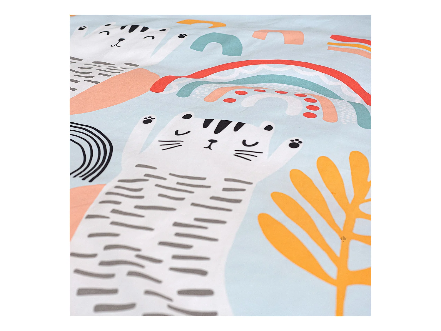 Parure de lit 140x200 cm coton CATCHI Bleu pâle