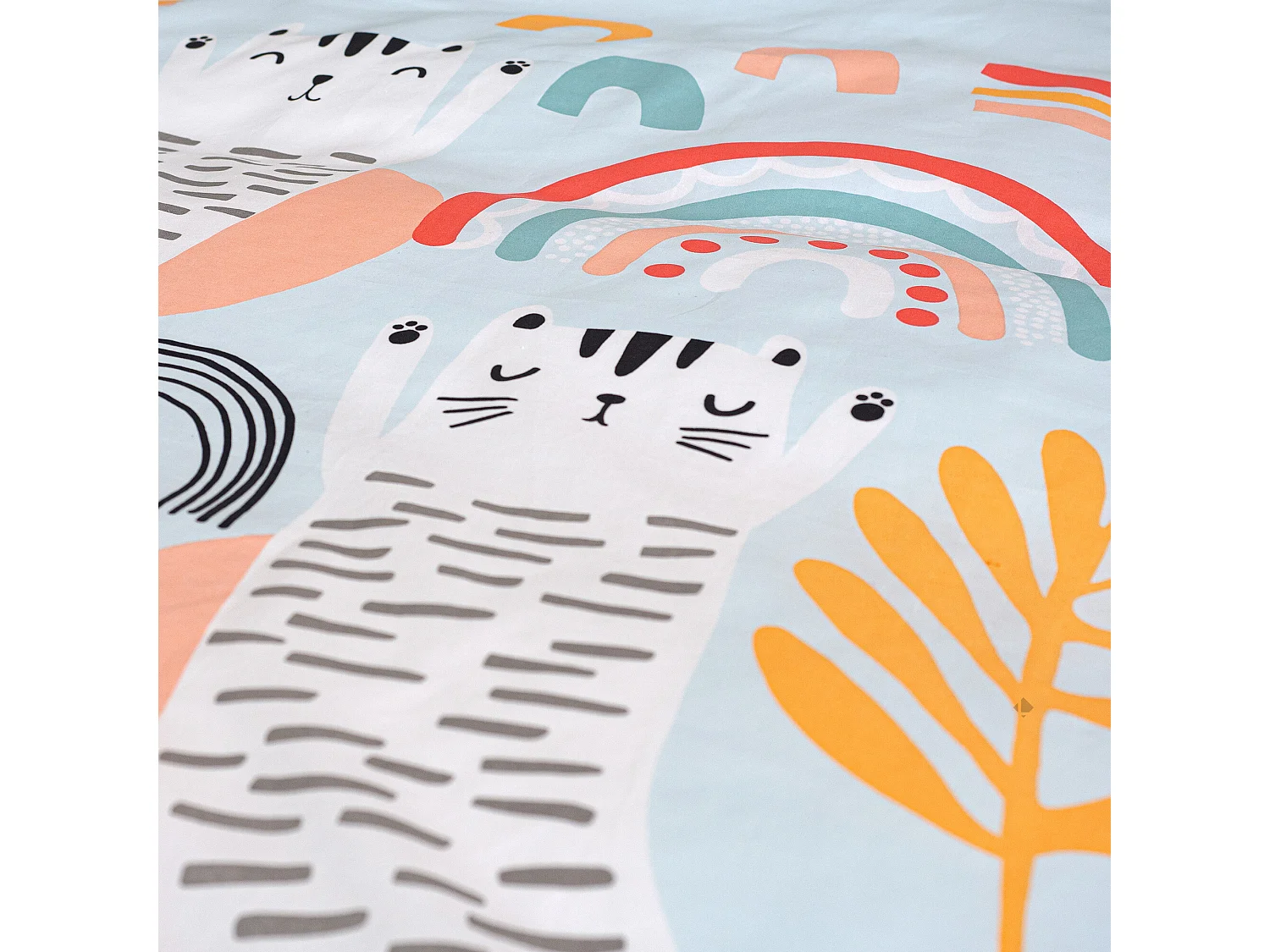 Parure de lit 140x200 cm coton CATCHI Bleu pâle