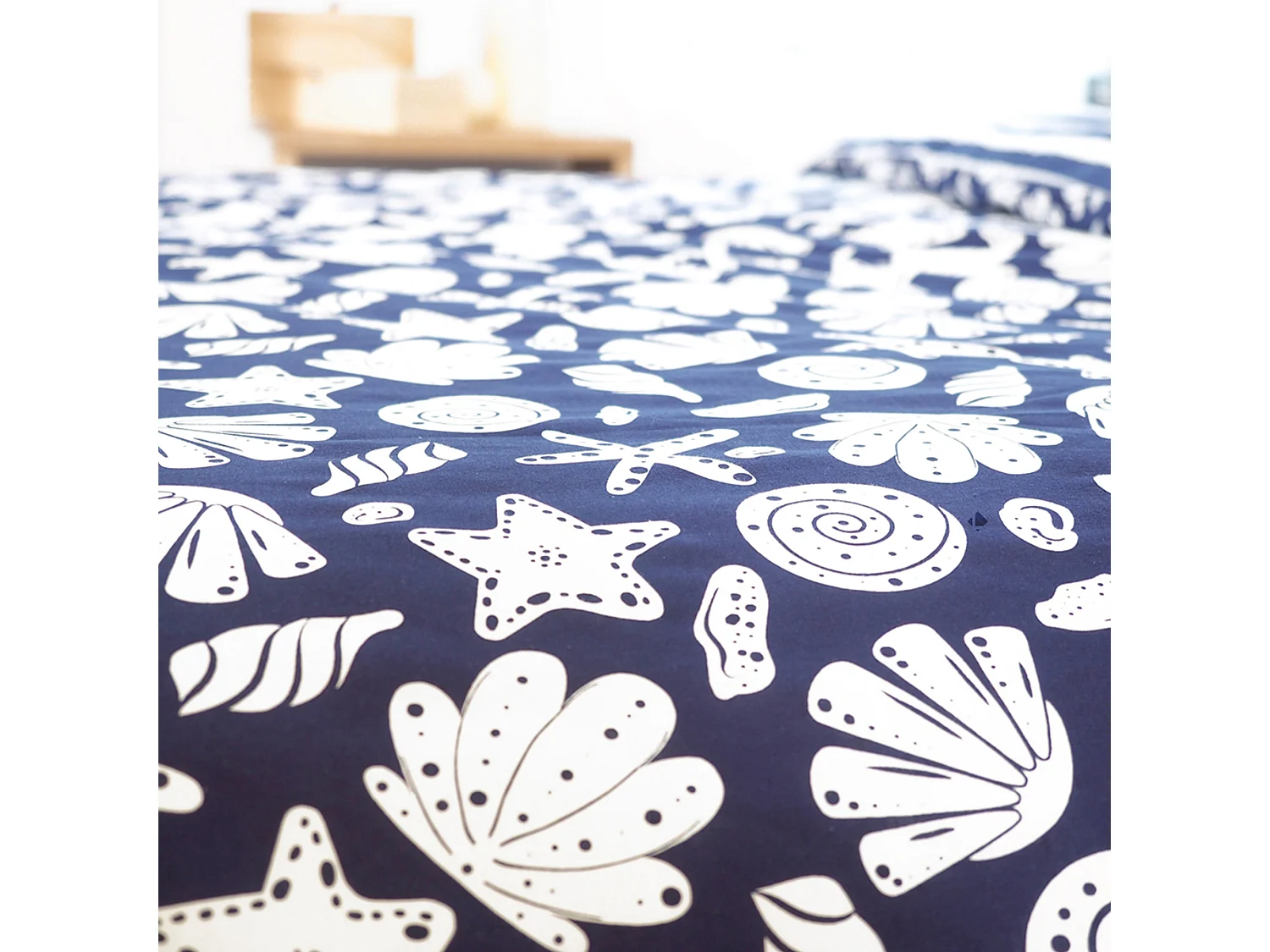 Parure de lit 260x240 cm coton BCI adouci CAPRI Bleu 3 pièces