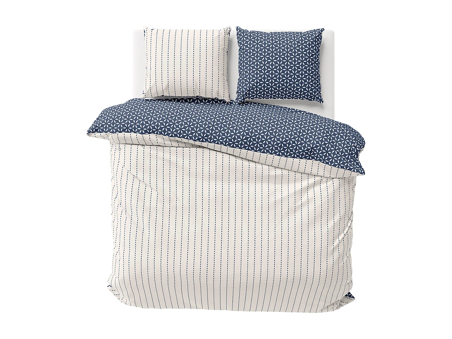 Parure de lit 240x220 cm coton HOLY Bleu