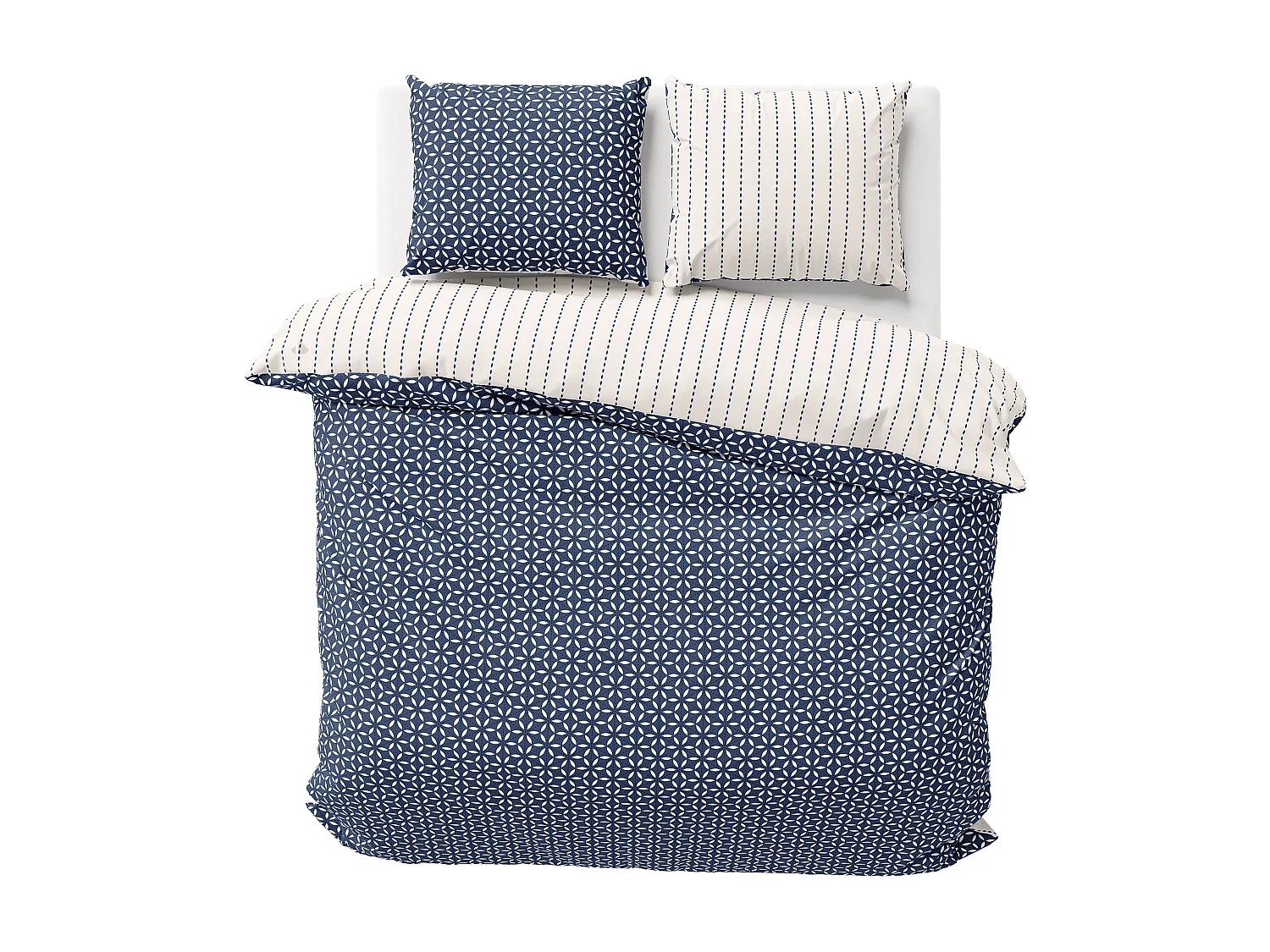 Parure de lit 240x220 cm coton HOLY Bleu