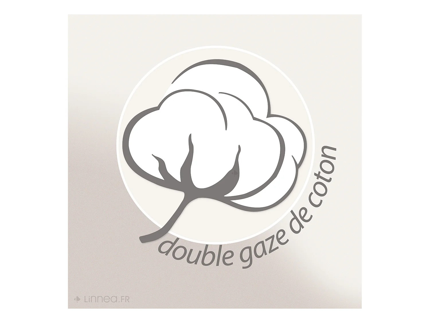 Parure de lit 140x200 cm double gaze de coton FORÊT gris 2 pièces