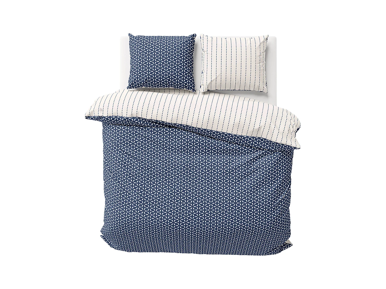 Parure de lit 260x240 cm coton HOLY Bleu