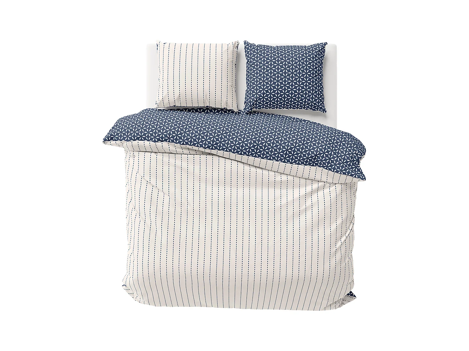 Parure de lit 260x240 cm coton HOLY Bleu