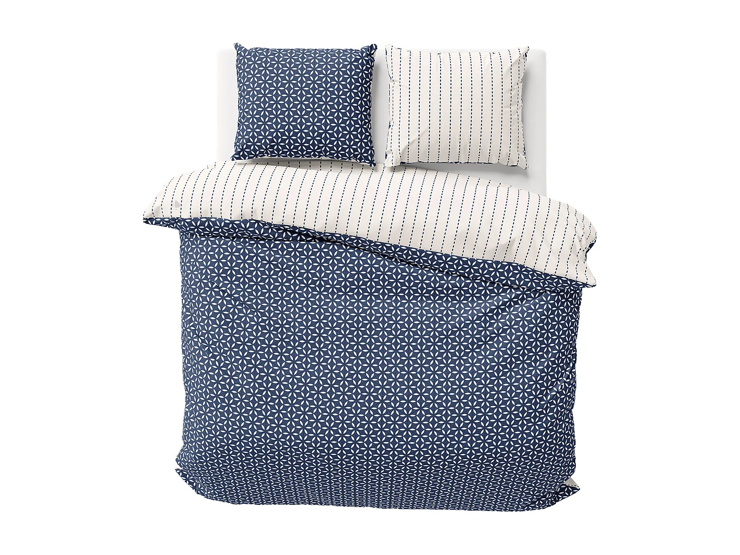 Parure de lit 260x240 cm coton HOLY Bleu