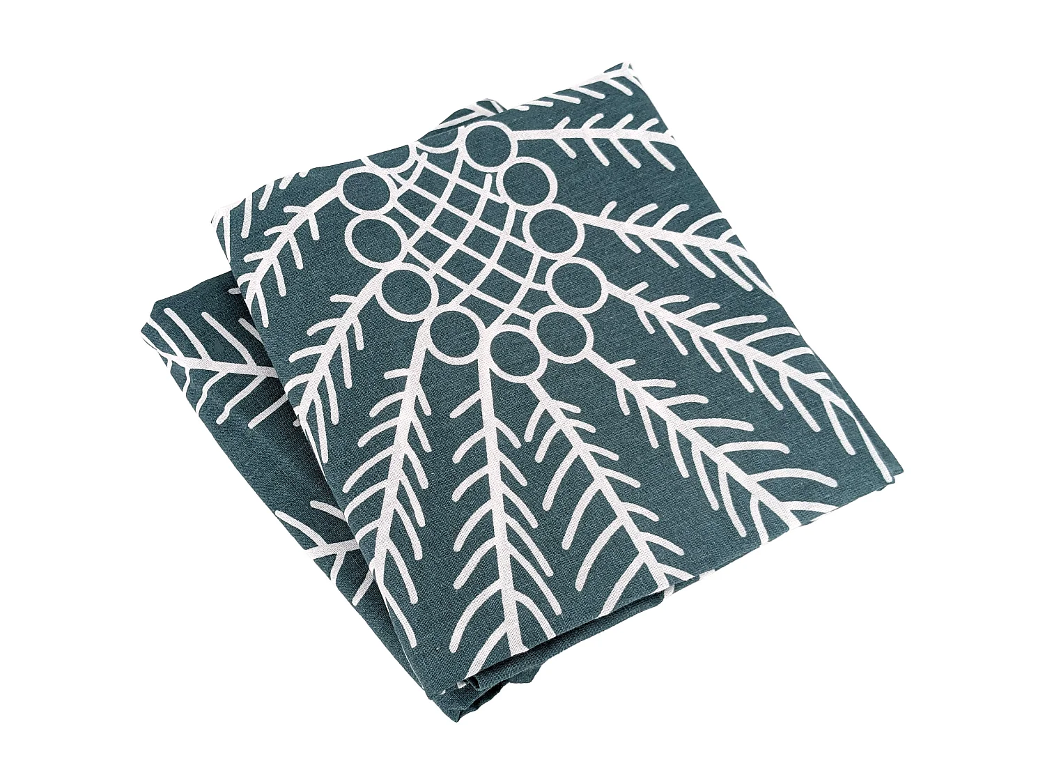Parure de lit 260x240 cm coton MAZIA vert 3 pièces